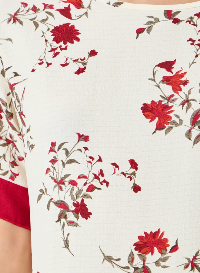 Take Two Women Floral Printed Short Sleeve Midi Nightdress